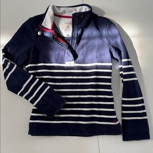 Joules Quarter zip Navy and White Striped Pullover